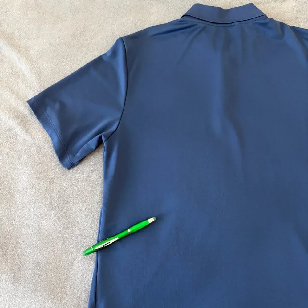 Adidas Golf Polo Mens M Blue Dry Fit UPF 30 Short Sleeve Collar Shirt
